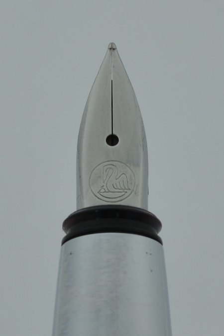 Pelikan Pura P40 Fountain Pen - Blue Silver Aluminum, Fine Steel